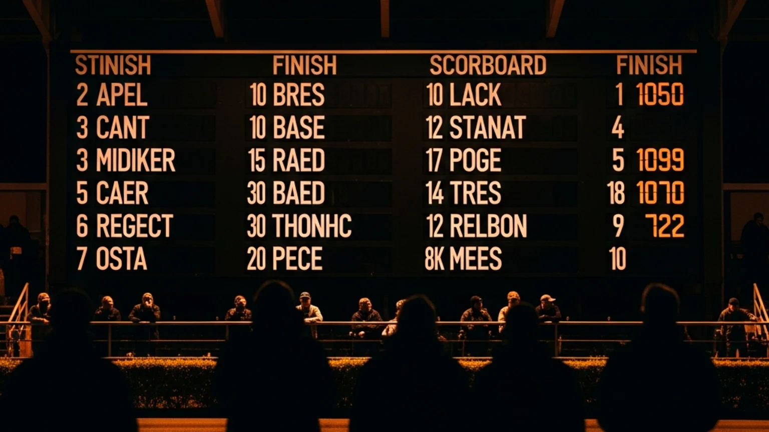 Live results board showing greyhound race times at Owlerton Stadium Sheffield